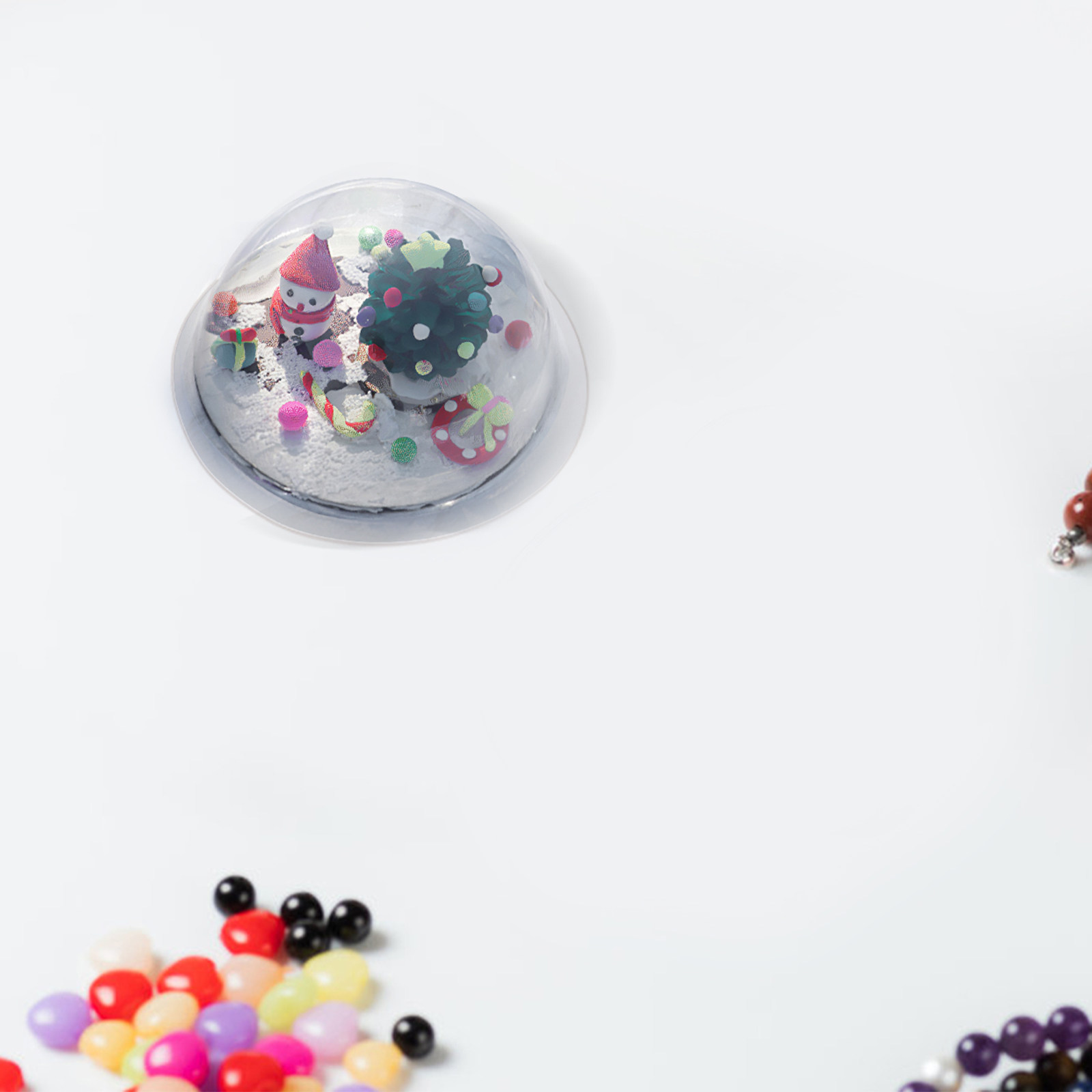 Plastic Dome Clear - 12 szt. przezroczystych, wypełnialnych plastikowych kopułek