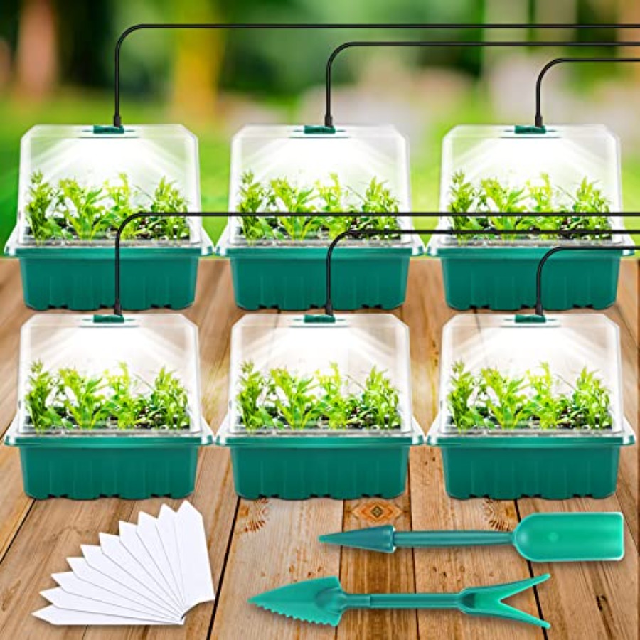 Humidity Dome Kit - Taca do rozsady z oświetleniem, 6-częściowy